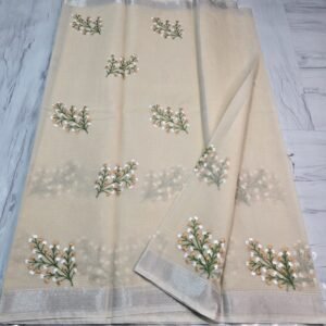 Soft cotton kota doriya embroidery work saree price - 1150-1350