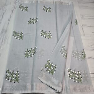 Soft cotton kota doriya embroidery work saree