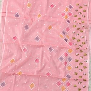 Soft cotton kota doriya embroidery work saree