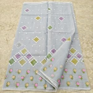 Soft cotton kota doriya embroidery work saree