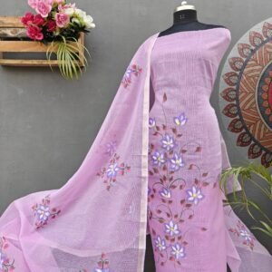 hand block pure cotton kota doriya suit (top+duptta)
