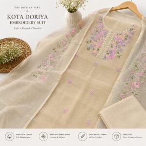 premium quality kota cotton unstiched dress matrial (Top+Duptta)
