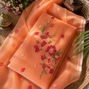 soft kota cotton flower embroidery unstiched suit (Top+Duptta)